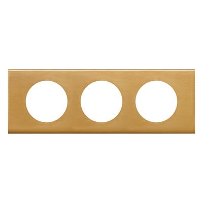 Celiane Plate 3 Gang Brushed Gold Metal