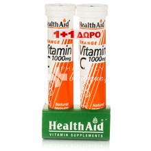 Health Aid Σετ Vitamin C 1000mg - Πορτοκάλι, 20eff. tabs & Δώρο Vitamin C 1000mg - Πορτοκάλι, 20eff. tabs