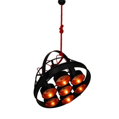 Pendant Light Hl-244S-7P Hector Metallic Black Ext