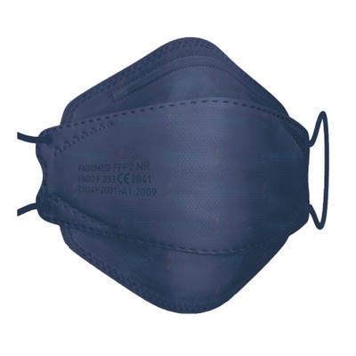 FAMEX 3D Extra Comfort Fish Style Μάσκα Υψηλής Προστασίας Ενηλίκων FFP2 Σε Σκούρο Μπλε Χρώμα x20 Τεμάχια