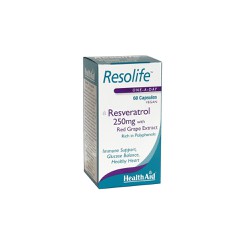 Health Aid Resolife Resveratrol﻿ 250mg Συμπλήρωμα Διατροφής Για Να Δείχνετε & Να Αισθάνεστε Νέοι 60 κάψουλες