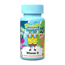Nickelodeon SpongeBob SquarePants Vitamin D - Βιταμίνη D3 για Παιδιά (Πορτοκάλι & Ανανάς), 60 chew. tabs