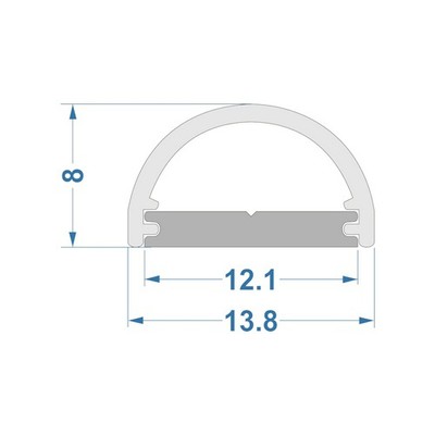 Set Aluminum Profile 12mm With Opal Cover