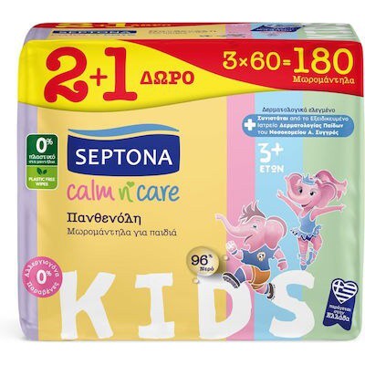 Septona Calm N' Care Panthenol Μωρομάντηλα χωρίς Ο