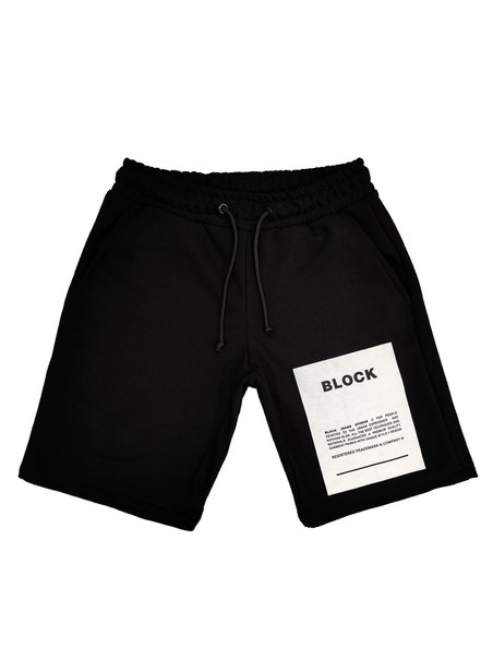Block jeans black big logo shorts
