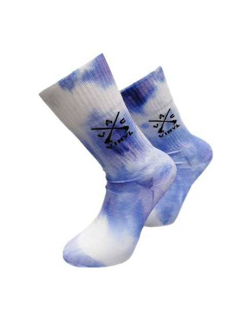 Vinyl art clothing one pair white-blue tie-dye vinyl socks