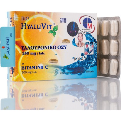 MEDICHROM Hyaluvit Hyaluronic Acid 150mg & Vitamin C 500mg Υαλουρονικό Οξύ & Βιταμίνη C, 30 Ταμπλέτες