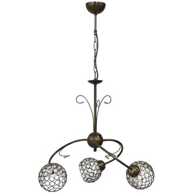 Pendant Light 3 Lights Chandelier Bronze With Crys