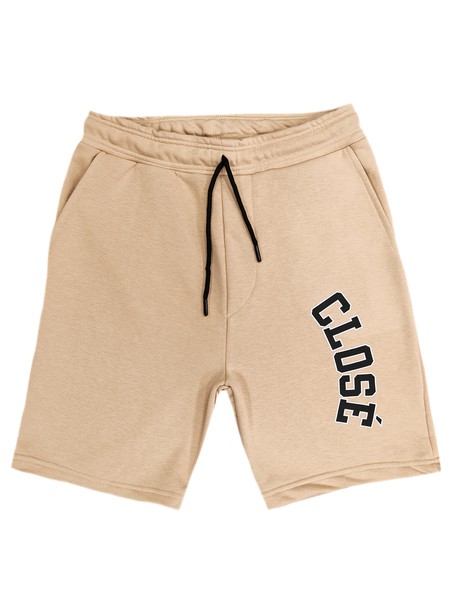Clvse society beige jersey logo shorts