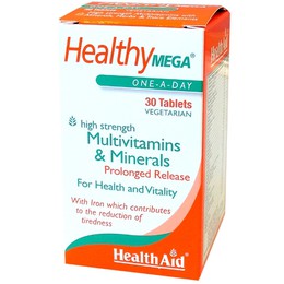 Health Aid Healthy Mega Multivitamins & Minerals, Πολυβιταμίνες & Μέταλλα 30Tabs Vegan