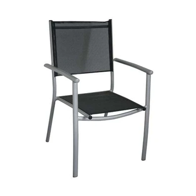 Plaza Πολυθρόνα Dining Αλουμίν.silver/textilene Μα