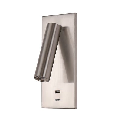 Wall Light Recessed Chrome Matt- Usb Led 3000K 3W