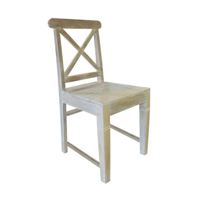 Σετ Καρέκλες 2 τμχ Ξύλινες Antique Λευκό 46x50x94c