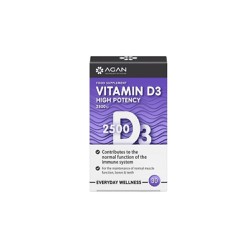 Agan Vitamin D3 High Potency 2500iu Συμπλήρωμα Διατροφής Βιταμίνης D3 30 ταμπλέτες