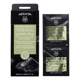 Apivita Express Beauty Μάσκα Προσώπου με Πράσινη Άργιλο για Βαθύ Καθαρισμό 2x8ml