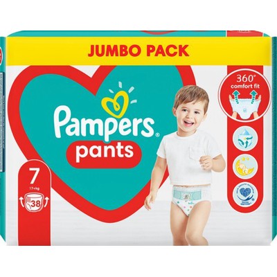 PAMPERS Baby Diapers Pants No.7 17 + Kgr 38 Pieces Jumbo Pack