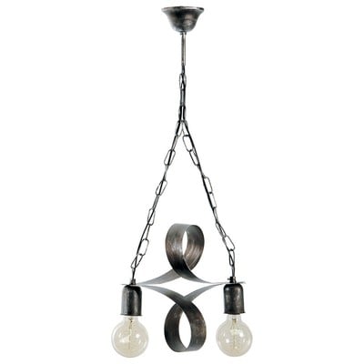 Ceiling Pendant Light 2 Lights Metal Blade Silver 