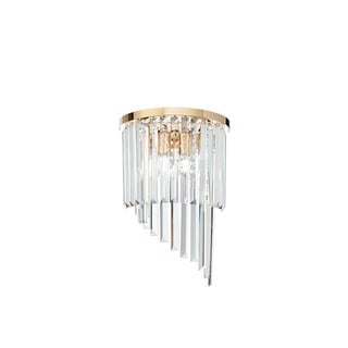 Wall Light With Crystals 3-Lights Ε14 Gold Carlton