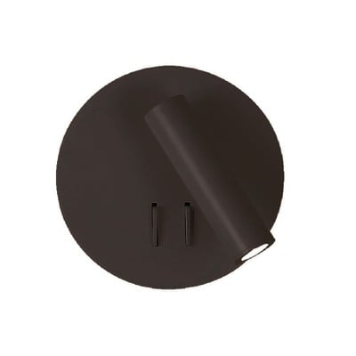 Wall Lamp Led Black Round Moby 6W + 3W Led Module