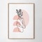 Minimalistic women faces with flowers 1 wood