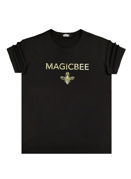 Magic bee animal print logo tee - black