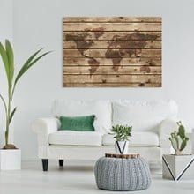 Wooden world map a
