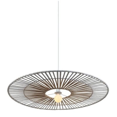 Pendant Light D40 White-Bamboo 1Xε27 Μαχ 40W