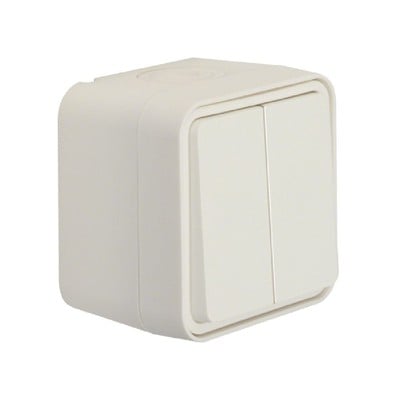 Cubyko Wall Mounted Double Switch Ιρ55 White