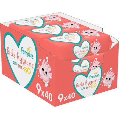 PAMPERS Kids Hygiene On-The-Go Παιδικά Μωρομάντηλα 9x40, 360 Τεμάχια