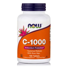 Now Foods Vitamin C-1000 With Rose Hips Βραδείας Αποδέσμευσης 100Tablets