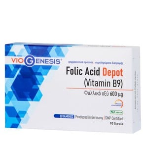 Viogenesis Folic Acid 600μg Depot, 90tabs