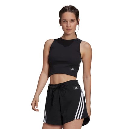 adidas women  sportswear cropped ribbed tank top (