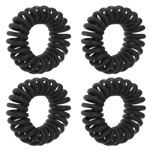 Set me 4 lidhëse flokësh të zeza në formë spirale 