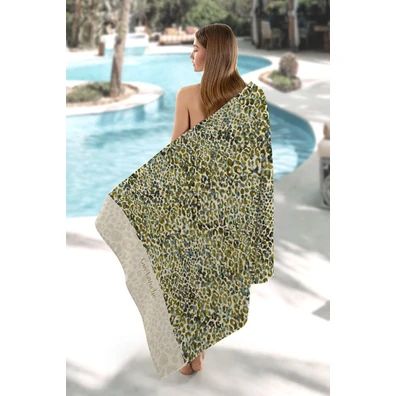 Πετσέτα Θαλάσσης Velour Printed 2301 Olive 100x175