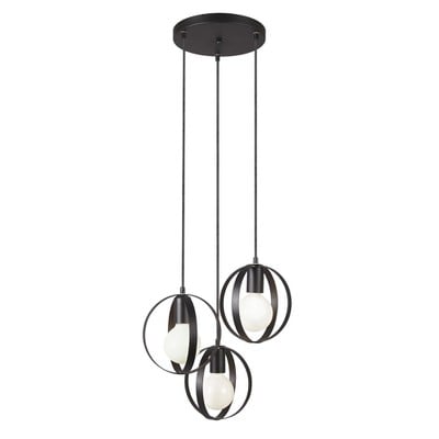 Pendant Light 3 Lights Metal Black Ε27 3X60W Malou