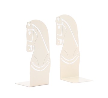 Hekatompedon horse bookend set - cream   