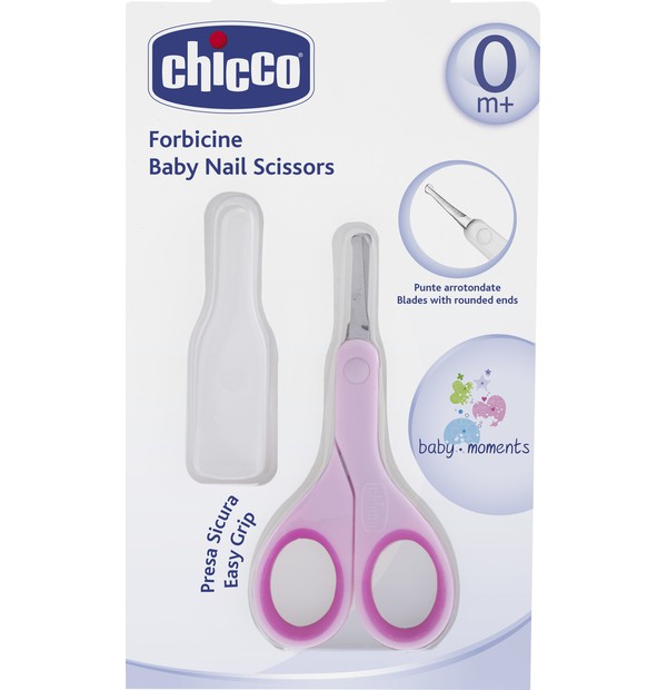 Chicco Baby Nail Scissors Pink with Case (0m+)