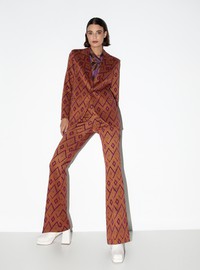 Jacquard trousers with geometrical print