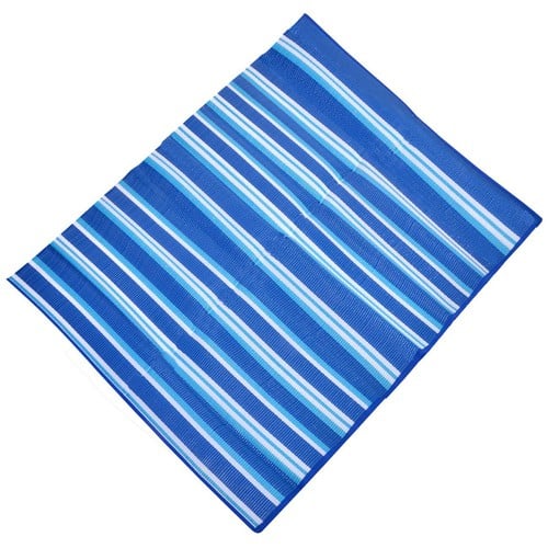 Shtroje Plazhi Blu Me Shirita Të Bardhë 180x150 Cm
