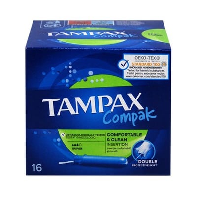Tampax Compak Super Ταμπόν Με Απλικατέ 16 τεμάχια
