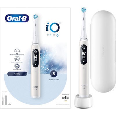 ORAL-B Ηλεκτρική Οδοντόβουρτσα iO Series 6 Magnetic White Νέας Τεχνολογίας Με Αισθητήρα Πίεσης Σε Λευκό Χρώμα