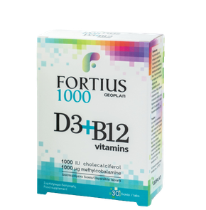 Geoplan Fortius 1000 D3 & B12 Vitamins 1000IU-Συμπ