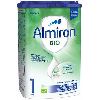 ALMIRON Bio 1 Βιολογικό Ρόφημα Γάλακτος Για Βρέφη Από 0 Μηνών 800gr
