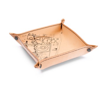 Museum excavation leather valet tray - large