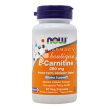 Now L-Carnitine 250mg - Αντιοξειδωτικό, 60 veg caps