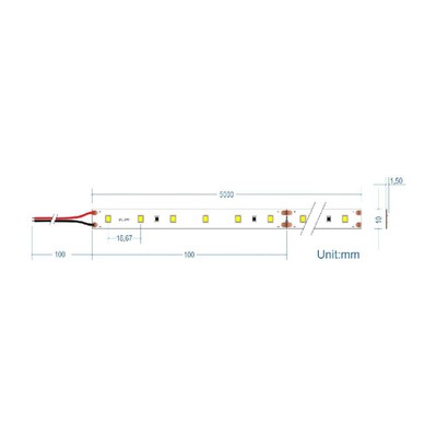 Ταινία Led Εσωτερικού Χώρου 11,4W/M 3000Κ 24V 5M