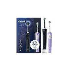 Oral-B Vitality Pro Gift Edition Black & Pink Duo Pack Ηλεκτρικές Οδοντόβουρτσες Μαύρo & Μωβ 2 τεμάχια