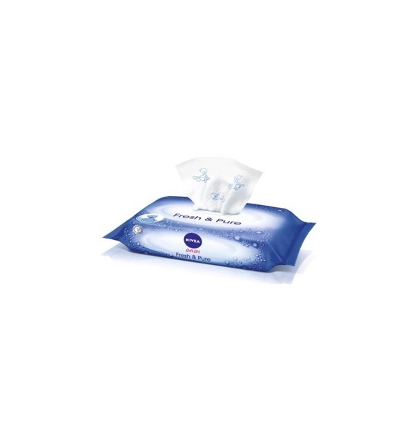 Nivea Fresh & Pure Wipes Μωρομάντηλα Χωρίς Οινόπνευμα, 63τμχ