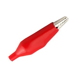 Large Battery Alligator Clip Nickel with Red Cover