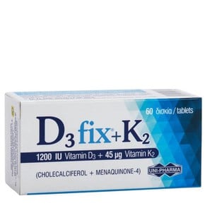 Unipharma D3 fix 1200 IU + K2 45 μg Βιταμίνες D3 &